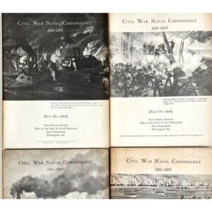 Civil War Naval Chronology Lot Of 4 PB Books Navy History 1960s Military E53